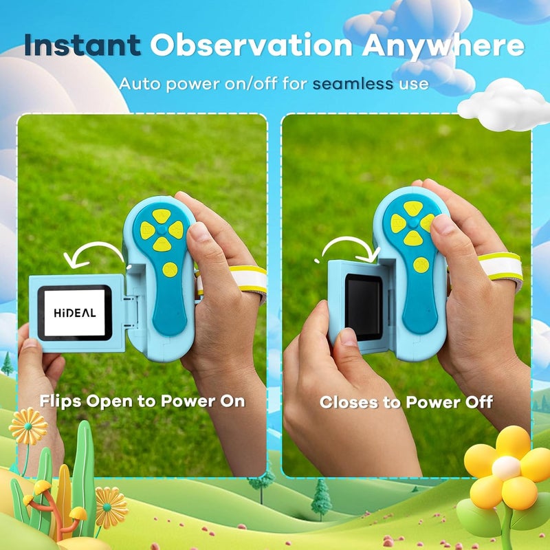 Hideal HP60 IPS Microscope for Kids: [Auto On & Off] [3-in-1] 2" Portable Handheld Microscope Miniscope, Pocket Mini Scope Educational Science Kit, Christmas Birthday Gifts for Kids, PC View, Blue - Image 2